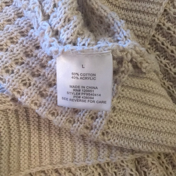 Long Oatmeal Knit Open Cardigan - Picture 7 of 8